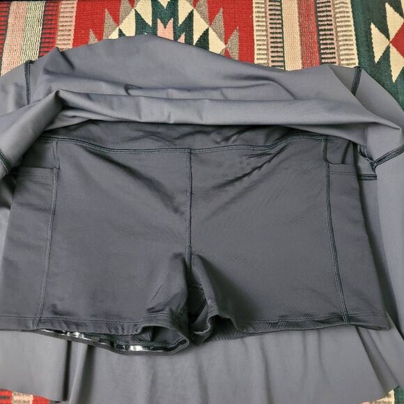 Athleta Match Point Skort Sz M‎ Black Camo Stretchy Flowy Sporty Tennis Athletic - Picture 7 of 14